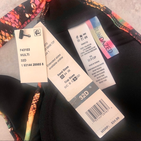 Sundazed Python Snake Print 2 pc Bikini - 32D Simone Top & XS Mermaid Bottom NWT - Picture 6 of 9